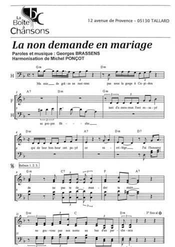 La non-demande en mariage, La boîte à chansons