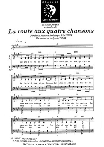 La route aux quatre chansons, La boîte à chansons