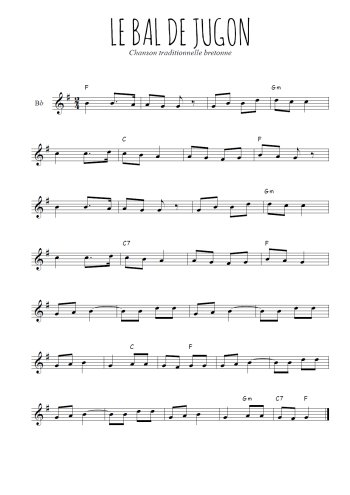 Téléchargez l'arrangement de la partition en Sib de la musique Le bal de Jugon en PDF