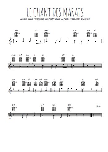 Téléchargez l'arrangement de la partition en Sib de la musique Le chant des marais en PDF