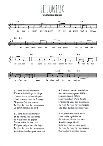 Le luneux Partition gratuite