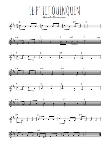 Téléchargez l'arrangement de la partition en Sib de la musique Le p'tit Quinquin en PDF
