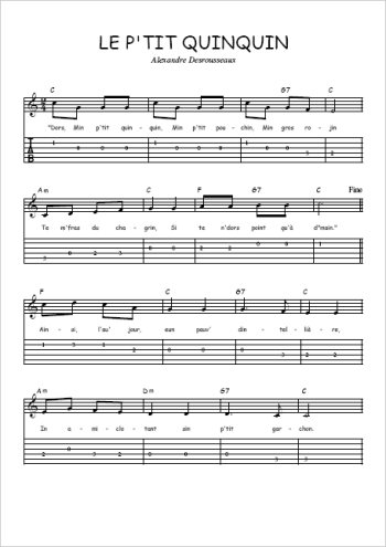 Téléchargez la tablature de la musique le-p-tit-quinquin en PDF
