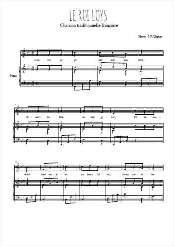 Téléchargez l'arrangement de la partition de le-roi-loys en PDF pour Chant et piano