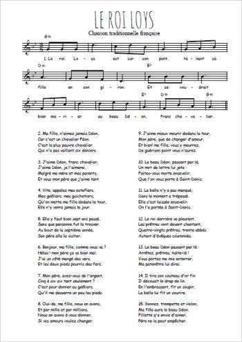 Le roi Loys Partition gratuite