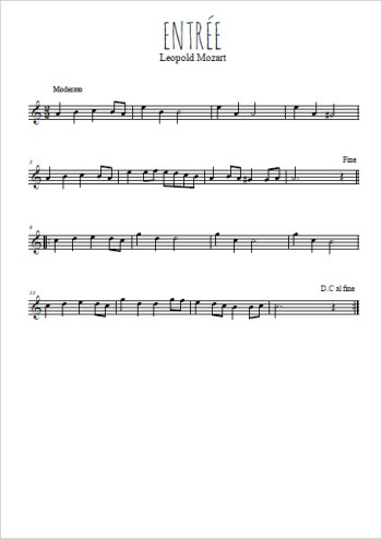 Entrée Partition gratuite