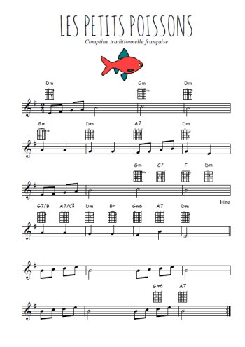 Téléchargez l'arrangement de la partition en Sib de la musique Les petits poissons en PDF