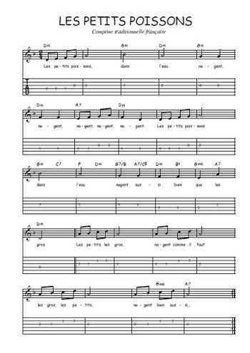 Téléchargez la tablature de la musique comptine-les-petits-poissons en PDF