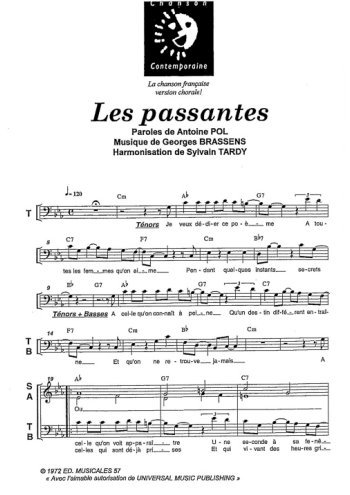 Les passantes, La boîte à chansons