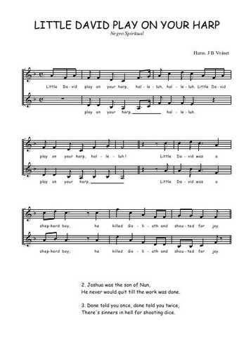 Téléchargez l'arrangement de la partition de Little David play on your harp en PDF à deux voix
