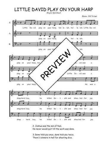 Téléchargez l'arrangement de la partition de Little David play on your harp en PDF à trois voix