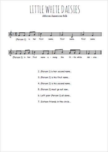 Little white daisies Partition gratuite