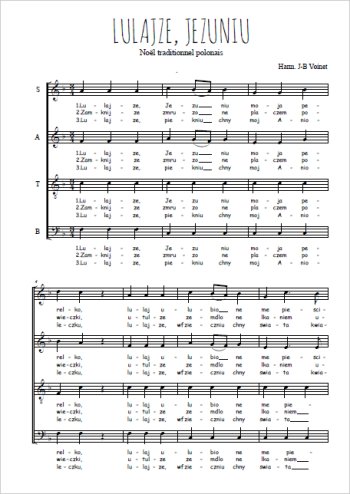 Téléchargez l'arrangement de la partition de Lulajze, Jezuniu en PDF à quatre voix SATB