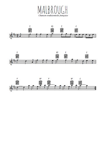 Téléchargez l'arrangement de la partition pour sax en Mib de la musique Malbrough en PDF