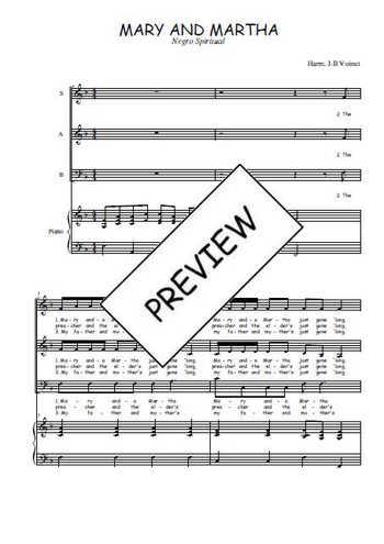 Téléchargez l'arrangement de la partition de Mary and Martha en PDF pour trois voix mixtes et piano