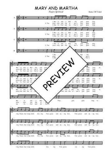 Téléchargez l'arrangement de la partition de Mary and Martha en PDF à quatre voix SATB