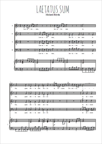 Téléchargez l'arrangement de la partition de michael-haydn-laetatus-sum en PDF pour Chant et piano