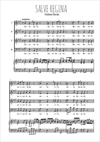 Téléchargez l'arrangement de la partition de michael-haydn-salve-regina en PDF pour Chant et piano