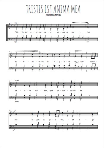Tristis est anima mea Partition gratuite