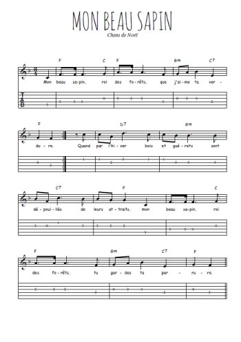 Téléchargez la tablature de la musique noel-mon-beau-sapin en PDF