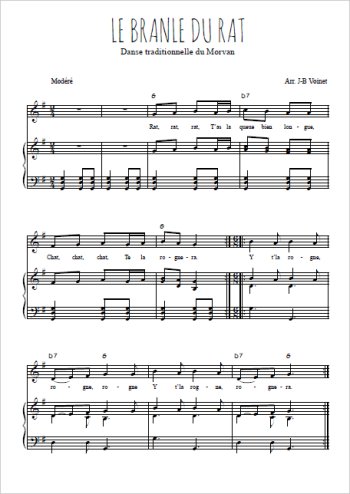 Téléchargez l'arrangement de la partition de morvan-le-branle-du-rat en PDF pour Chant et piano
