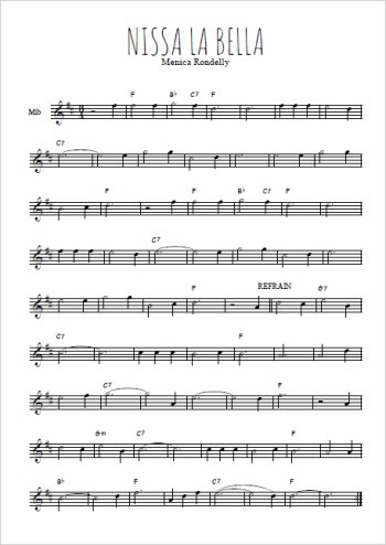 Téléchargez l'arrangement de la partition pour sax en Mib de la musique Nissa la Bella en PDF