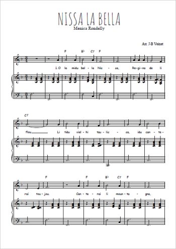 Téléchargez l'arrangement de la partition de menica-rondelly-nissa-la-bella en PDF pour Chant et piano