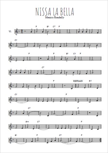 Téléchargez la partition de la musique Nissa la Bella en PDF, pour violon