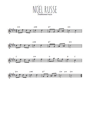 Téléchargez l'arrangement de la partition pour sax en Mib de la musique Noël russe en PDF