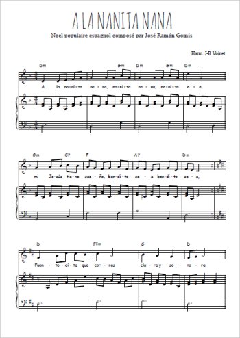 Téléchargez l'arrangement de la partition de noel-espagnol-a-la-nanita-nana en PDF pour Chant et piano
