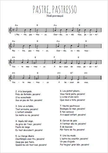 Téléchargez la partition de Pastre, pastresso en PDF