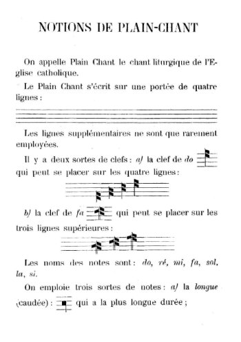 Notions de plain-chant, chant grégorien Partition gratuite