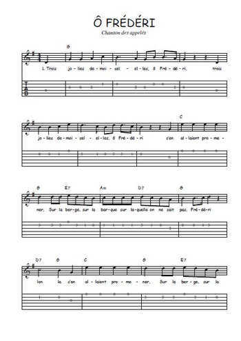 Téléchargez la tablature de la musique chant-militaire-o-frederi en PDF