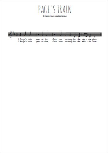 Page's train Partition gratuite