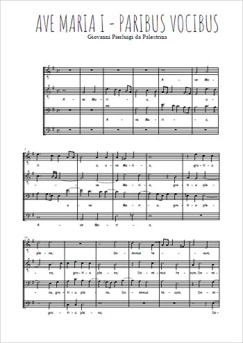 Ave Maria I - Paribus vocibus Partitions gratuites