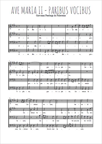 Ave Maria II - Paribus vocibus Partitions gratuites