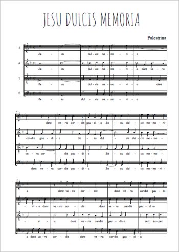 Jesu dulcis memoria Partition gratuite