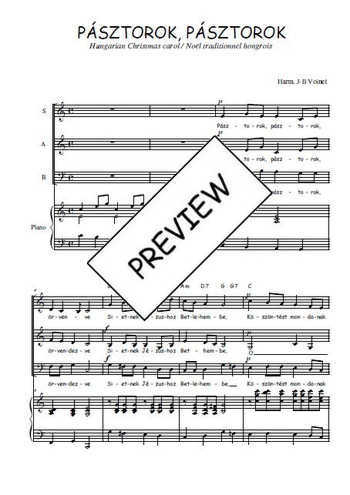 Téléchargez l'arrangement de la partition de Pásztorok, pásztorok en PDF pour trois voix mixtes et piano