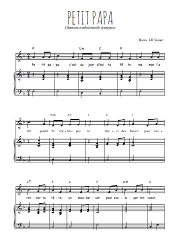 Téléchargez l'arrangement de la partition de Traditionnel-Petit-papa en PDF pour Chant et piano