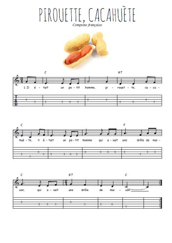 Téléchargez la tablature de la musique Traditionnel-Pirouette-cacahuete en PDF