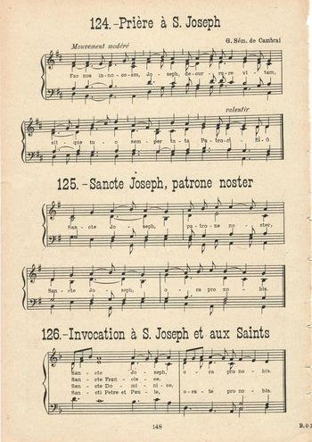 Prière à Saint-Joseph Partition gratuite