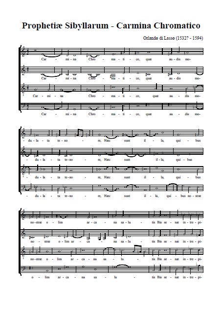 Prophetiæ Sibyllarum - Carmina Chromatico Partition gratuite