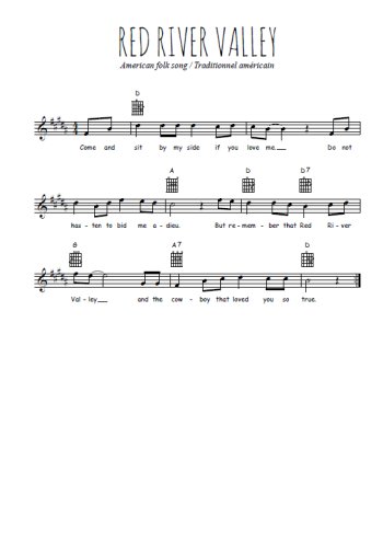Téléchargez l'arrangement de la partition pour sax en Mib de la musique Red river valley en PDF