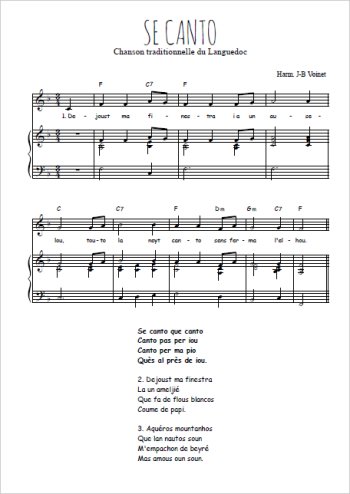 Téléchargez l'arrangement de la partition de languedoc-se-canto en PDF pour Chant et piano