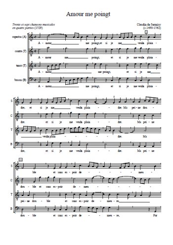 Amour me poingt Partition gratuite