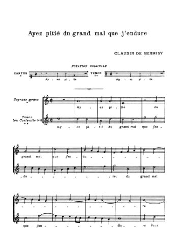 Ayez pitié du grand mal que j'endure Partition gratuite