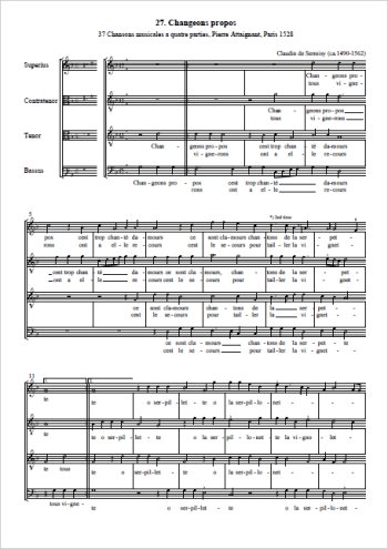 Changeons propos Partition gratuite