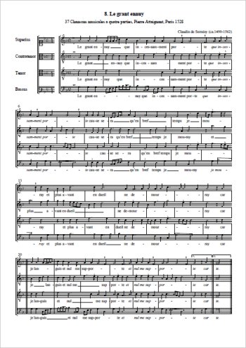 Le grant ennuy Partition gratuite