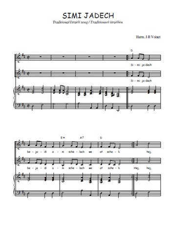Téléchargez l'arrangement de la partition de Simi jadech en PDF pour deux voix égales et piano