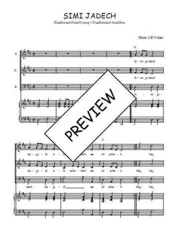 Téléchargez l'arrangement de la partition de Simi jadech en PDF pour trois voix mixtes et piano